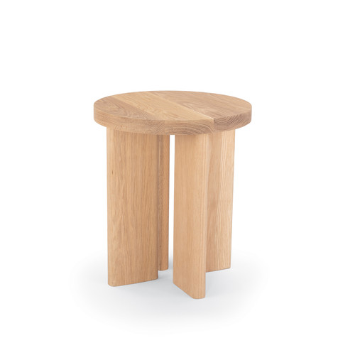 Fraya round white oak side table - Live from Detroit™